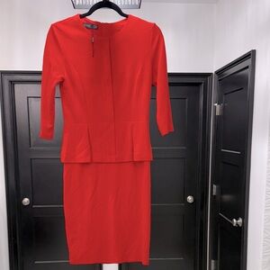 Homeyee Red Peplum Dress